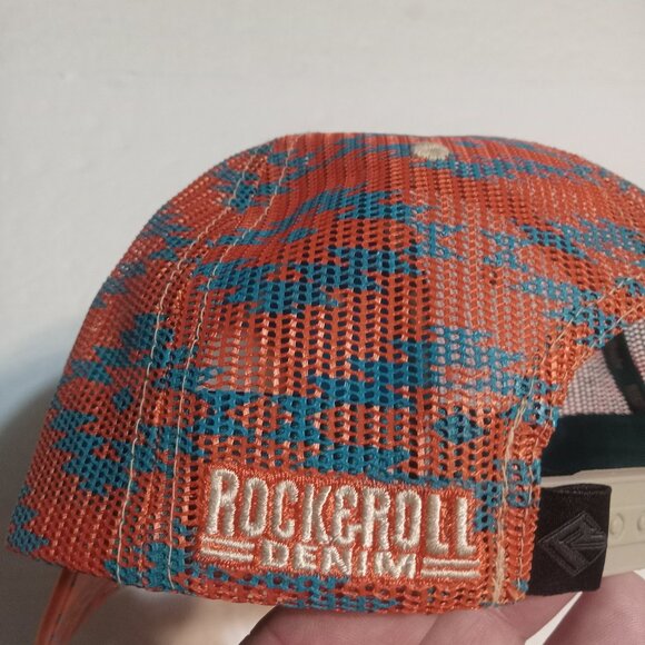 Dale Brisby/Rock and Roll Denim Aztec Print Trucker Snapback Hat/Cap - Picture 6 of 8